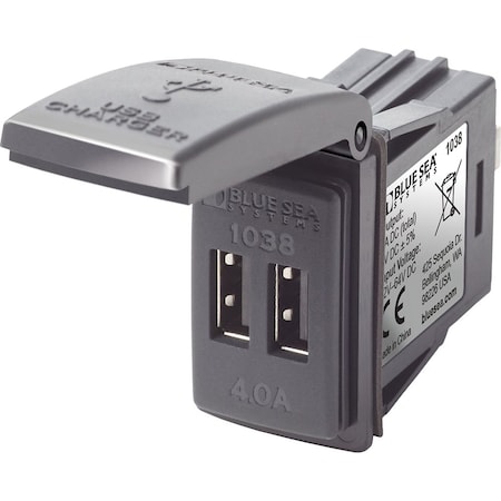 Blue Sea Systems Blue Sea 48V Dual USB Charger Contura Switch Mount 1038